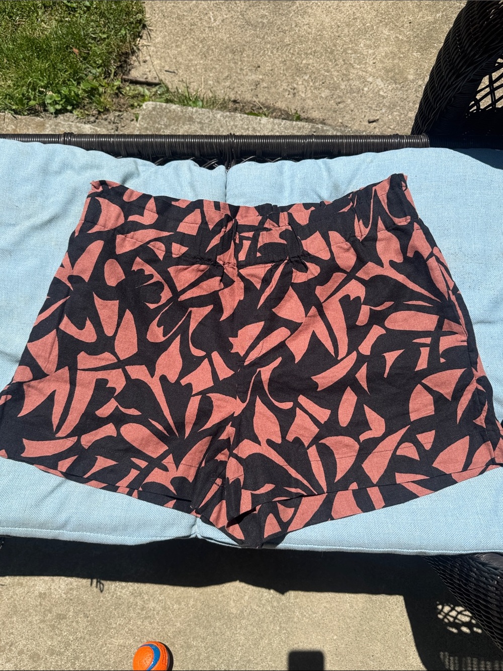a new day Rustic Orange & Black Patterned Shorts